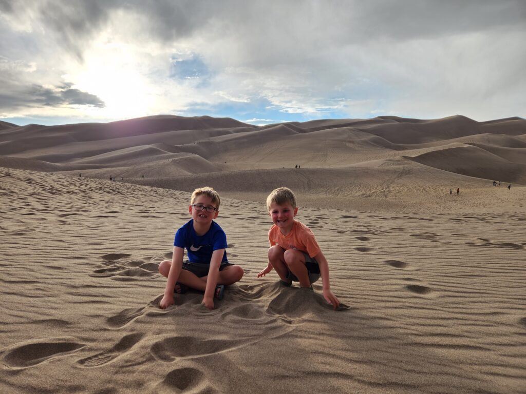 Playing in the sand at Great Sand Dunes National Park