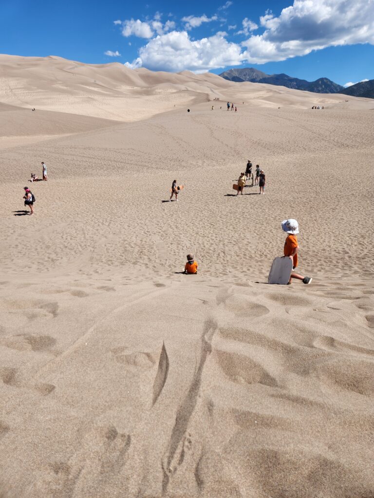 Sand Sledding at Great Sand Dunes National Park
