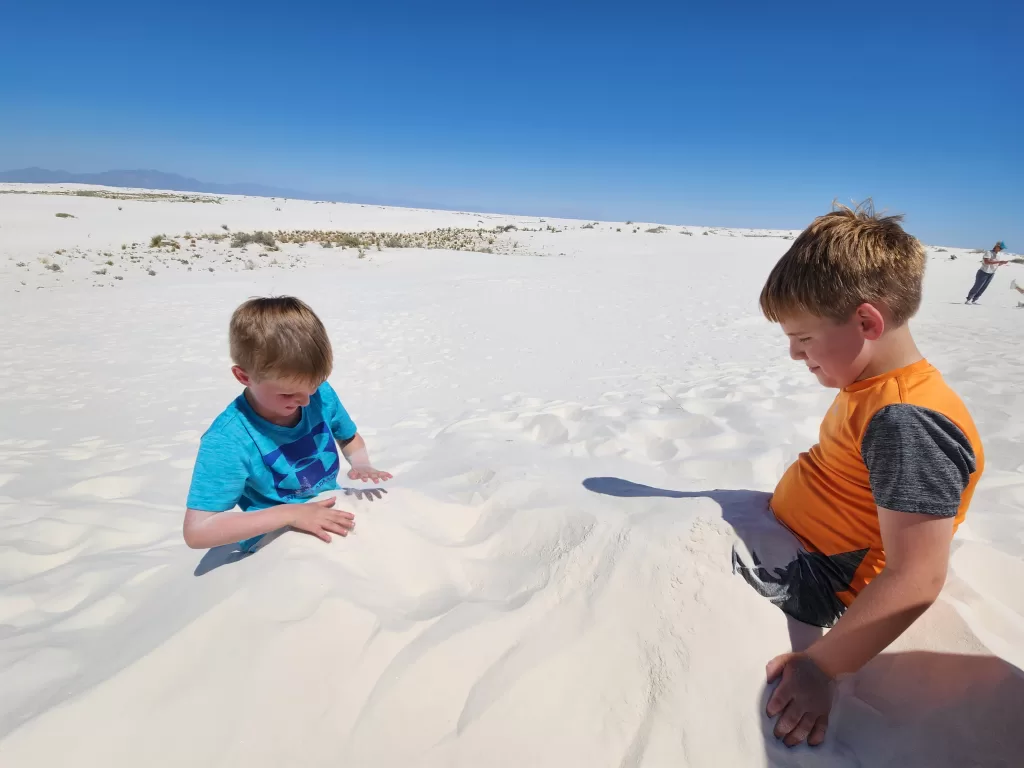 Playing at White Sands National Park